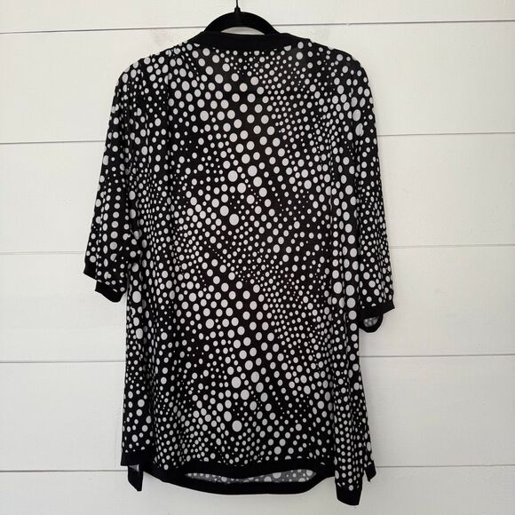 Lapis Women’s 1X Black White Stretchy Blouse Top - Picture 3 of 4